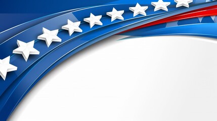 Patriotic American background with blue stripes and stars