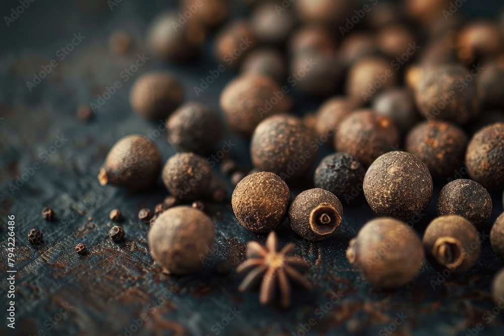 Poster close up of a bunch of nuts on a table, ideal for food and nutrition concepts