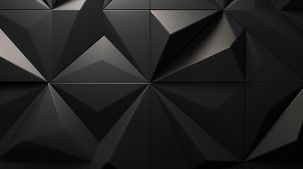 Polished, Semigloss Wall background with tiles Triangular, tile Wallpaper with 3D, Black blocks Render