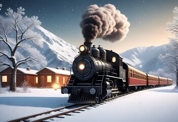 An 8k highly realistic image of a vintage train ch (11) - obrazy, fototapety, plakaty
