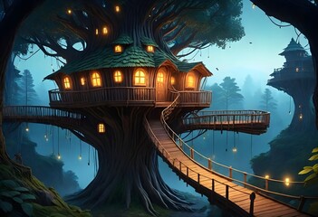 Fantasy an 8k intricately designed treehouse villa (6)