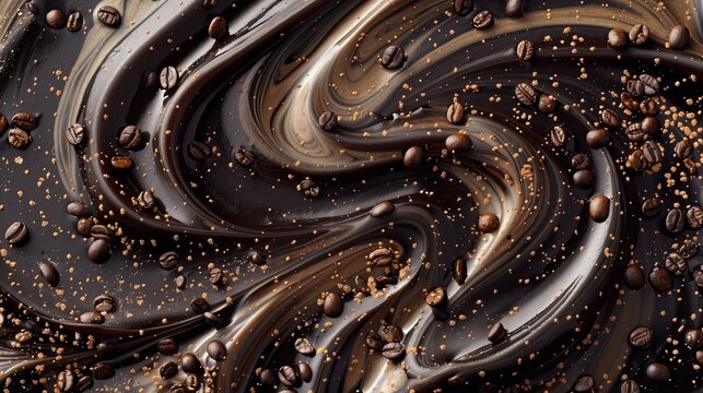 dynamic coffee swirls background, Generative AI