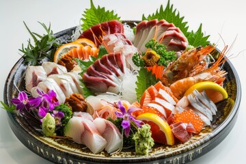 Various kind of Japanese sashimi , Japanese Food