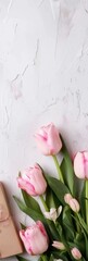 Pink Tulips Bouquet Beside Wooden Box