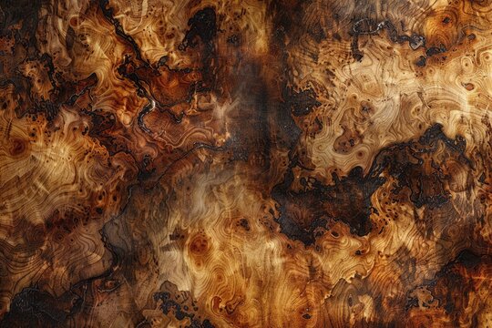 Aged Burl: Exotic Amboyna Wood Wallpaper with Dirty Grunge Design for Hardwood Background Decor