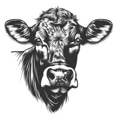 Black and white cows head