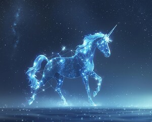 Picture a cosmic unicorn constellation, its form outlined by the stars, a beacon of hope and inspiration in the vastness of space 8K , high-resolution, ultra HD,up32K HD