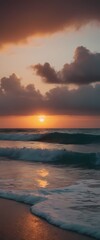 Beautiful sunset over the ocean. Generative AI, Generative, AI