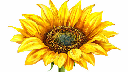 a drawing of a sunflower on a white background