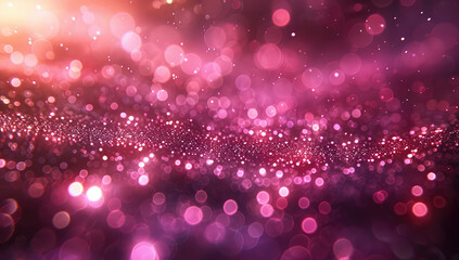  A purple background with pink and red glowing particles, creating an atmosphere of joyous celebration. Created with Ai 