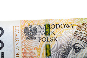 Fragments of Polish paper money.