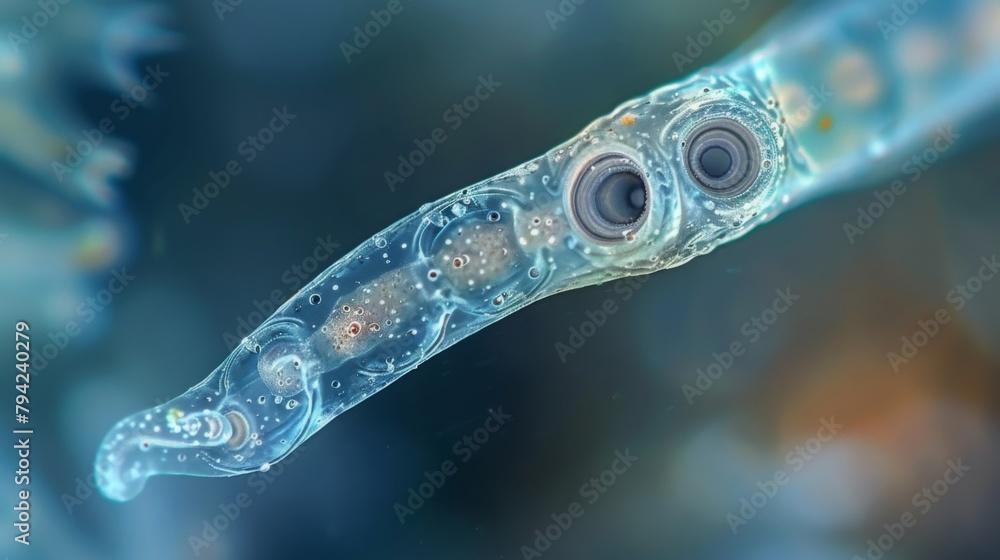 Aufkleber image of a nematodes sensory called amphids which are small pores on the head used for detecting che