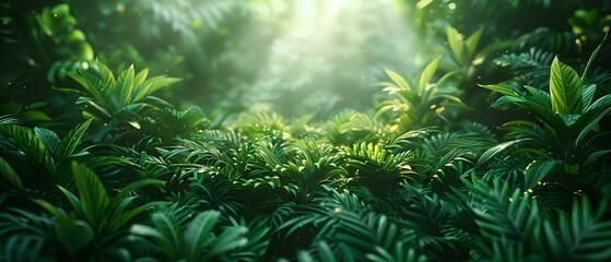 "Vibrant Tropical Rainforest with Diverse Ecosystems, Fertile Land, and Lush Vegetation". Concept Tropical Rainforest, Diverse Ecosystems, Fertile Land, Lush Vegetation