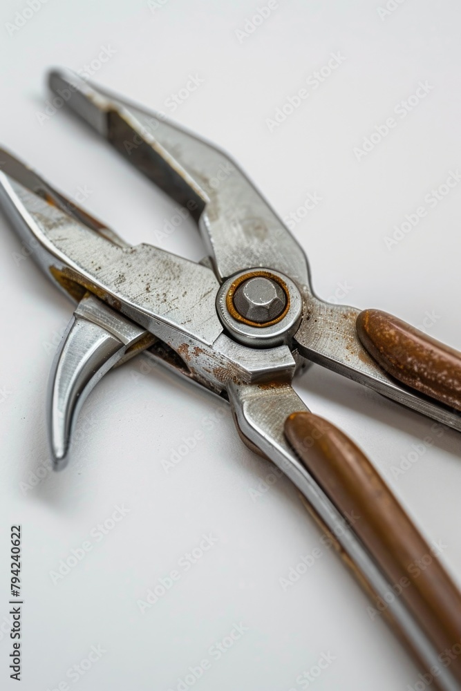 Aufkleber close-up view of pliers on a table, suitable for various diy and construction projects