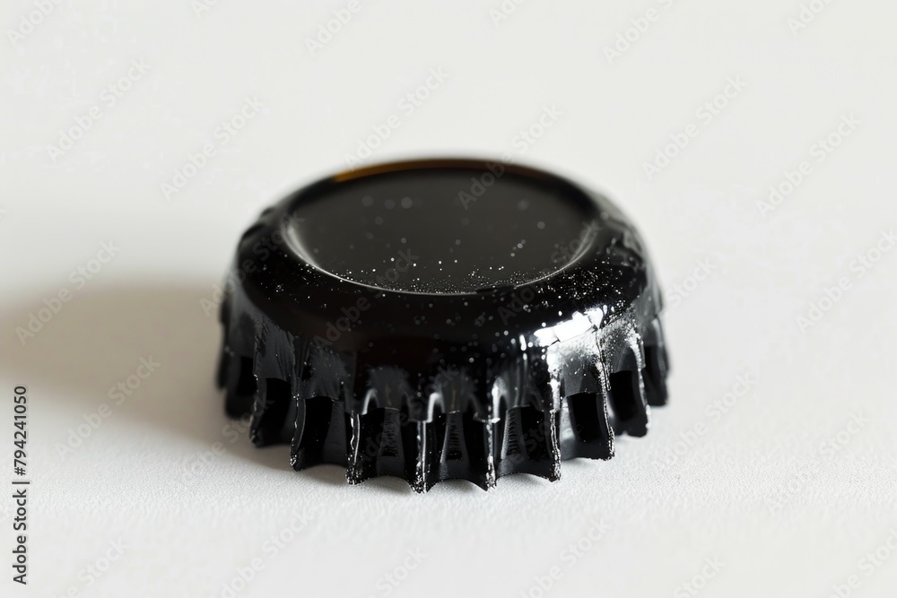 Poster close up of a bottle cap on a table, suitable for various projects