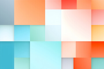Abstract mosaic of pastel colored squares in a soft light gradient
