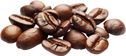 A pile of coffee beans isolated