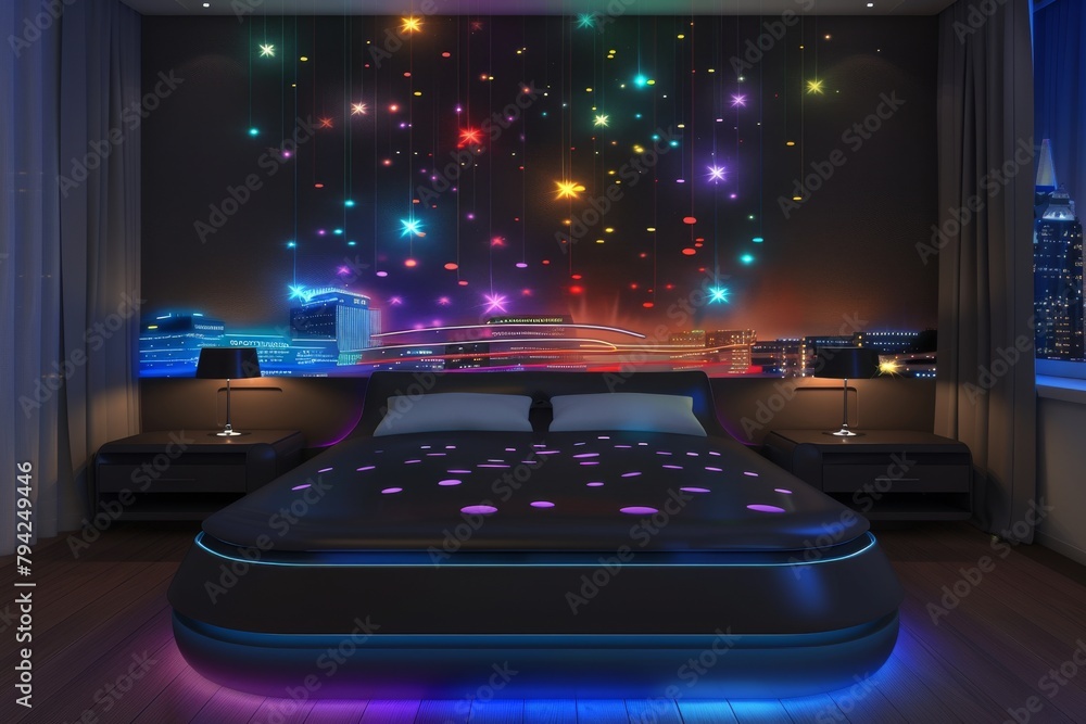 Poster Luxurious Sleep in a Savvy Comfort Environment: Check Softness and Control Temperature with High-Tech Mattress Surfaces and Supportive Design