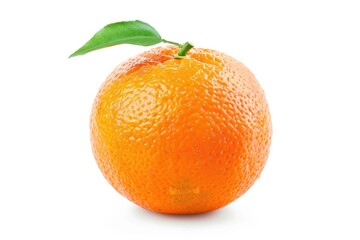 A vibrant orange with a green leaf on top. Suitable for various food and health-related concepts