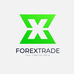 Forex Trade Logo design template - X letter icon