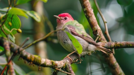 Intimate Portrait of Pink-headed Warbler