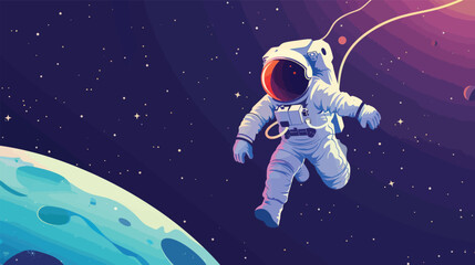 an illustration of an astronaut floating in space