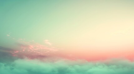Obraz na płótnie Canvas Abstract soft cloud texture in pastel colors. Serene sky background for peaceful and dreamy design concepts with gradient color flow and copy space.