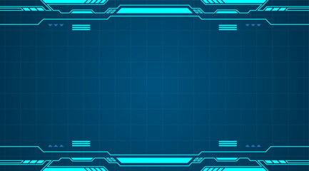 Blue control panel abstract Technology Interface hud on black background vector design.