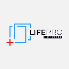 Life Pro Hospital logo design template - health logo design
