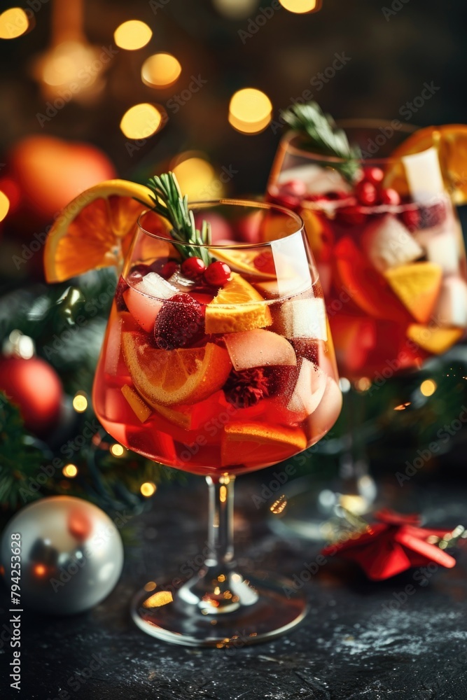 Poster different types of drinks in glasses, perfect for beverage concepts