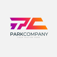 Park Company logo design template -  P and C letter icon