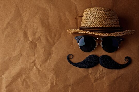 Straw hat, sunglasses, and fake mustache for playful disguises. Great for humorous photo shoots