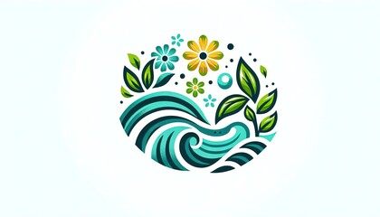 Fototapeta na wymiar abstract floral design,logo green nature logo design