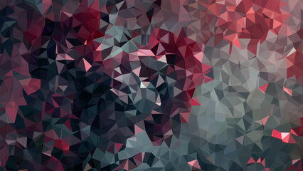 low poly colorful abstract image with red, black, and gray shapes - 794256663