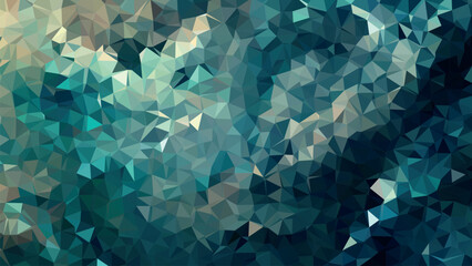 Low poly blue and white abstract painting with a lot of triangles
