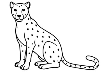 Cheetah sit Icon Illustrations & Vectors