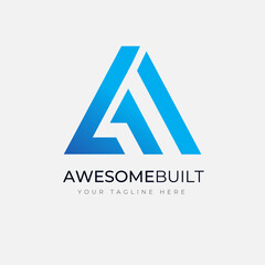awesome built logo design template - A letter logo
