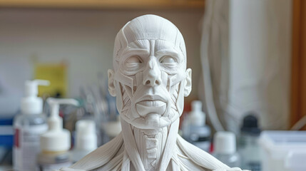 Creating a statue from clay. Male character modeling