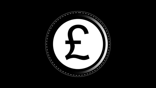 Animation of England pound sign. Currency sign animation