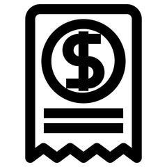 receipt icon, simple vector design