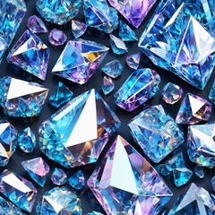 Crystals and Gems Seamless Pattern Background
