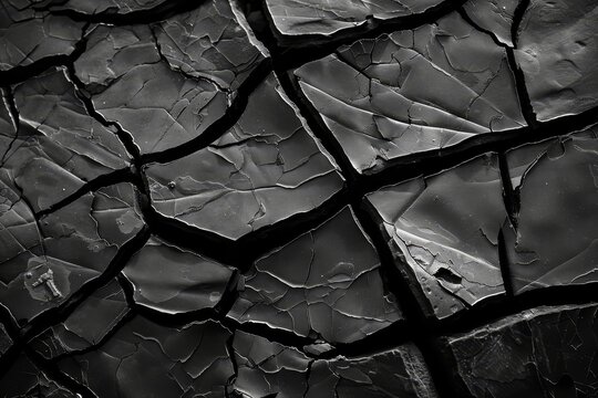   Three black-and-white photos of cracks in the ground