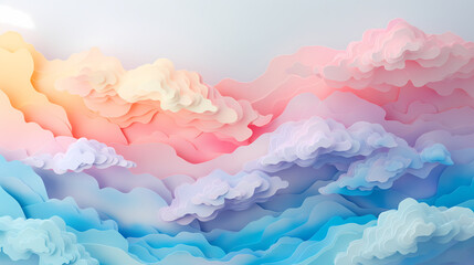 Abstract background with layered rainbow color waves - 794265005