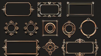 Collection of antique shields and medieval weapon icons for game design or thematic graphics