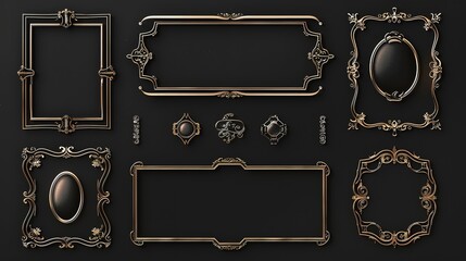 Collection of antique shields and medieval weapon icons for game design or thematic graphics