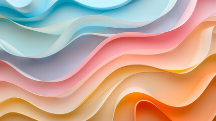 Abstract background with layered rainbow color waves - 794265085