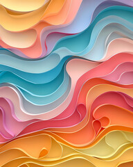 Abstract background with layered rainbow color waves - 794265243