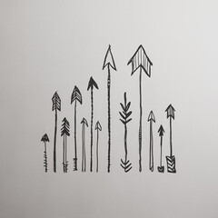 hand drawn vector arrows on a white background