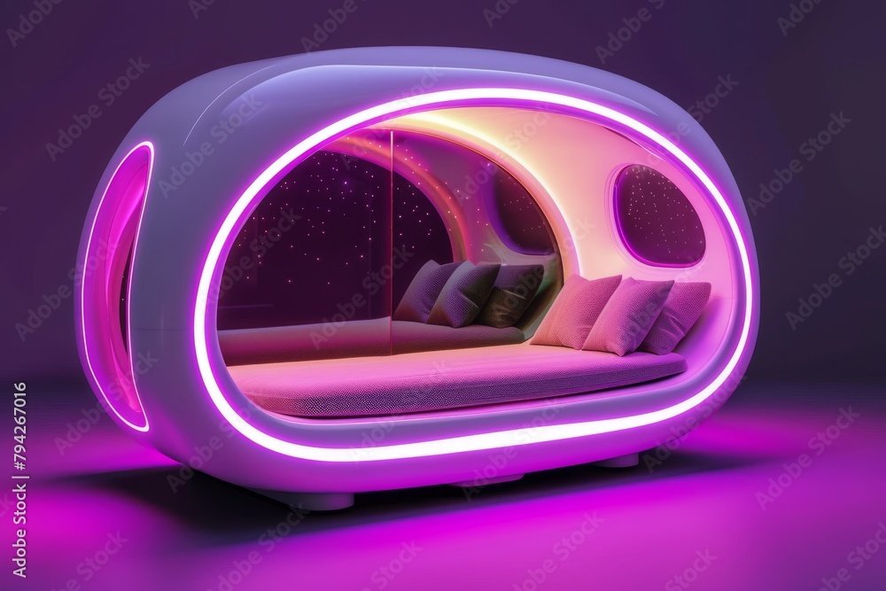 Poster Enhanced Temperature Control, Sound Sleep Analysis, and Automated Bedroom with Smart Integration and Clean Texture.
