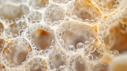 A closeup view of a single fungal spore revealing intricate patterns and delicate structures that make up its surface. - obrazy, fototapety, plakaty
